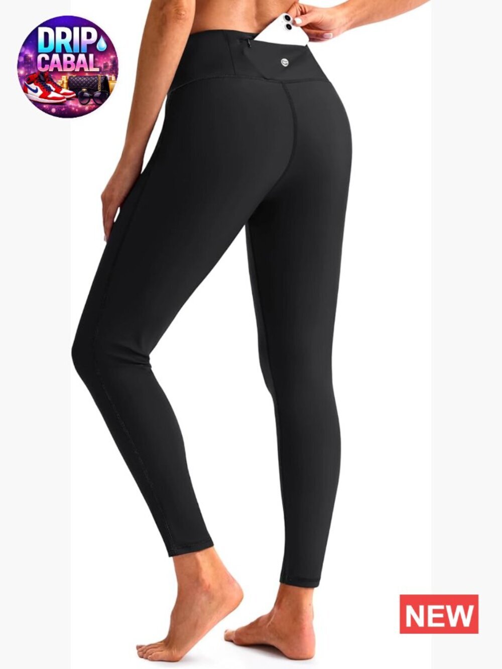 UPF 50+ Quick Dry High Waisted Swim Leggings with Zipper Pocket